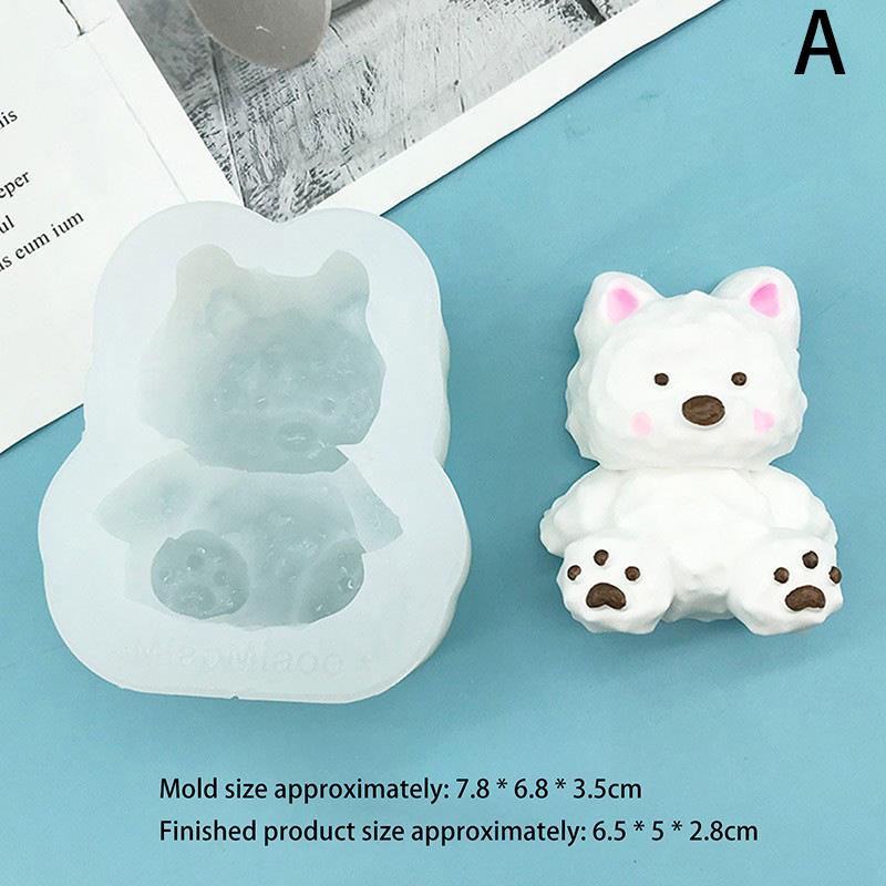 Cute Bear Cake Silicone Mold Diy Handmade Resin Mold Candle Making Mold Mochi Dessert Cake Squishy Toy Mould