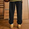 Li Ning Sports Lifestyle Series Logo Letter Print Side Button Drawstring Knit Joggers Men Joggers Black AKLU717-1