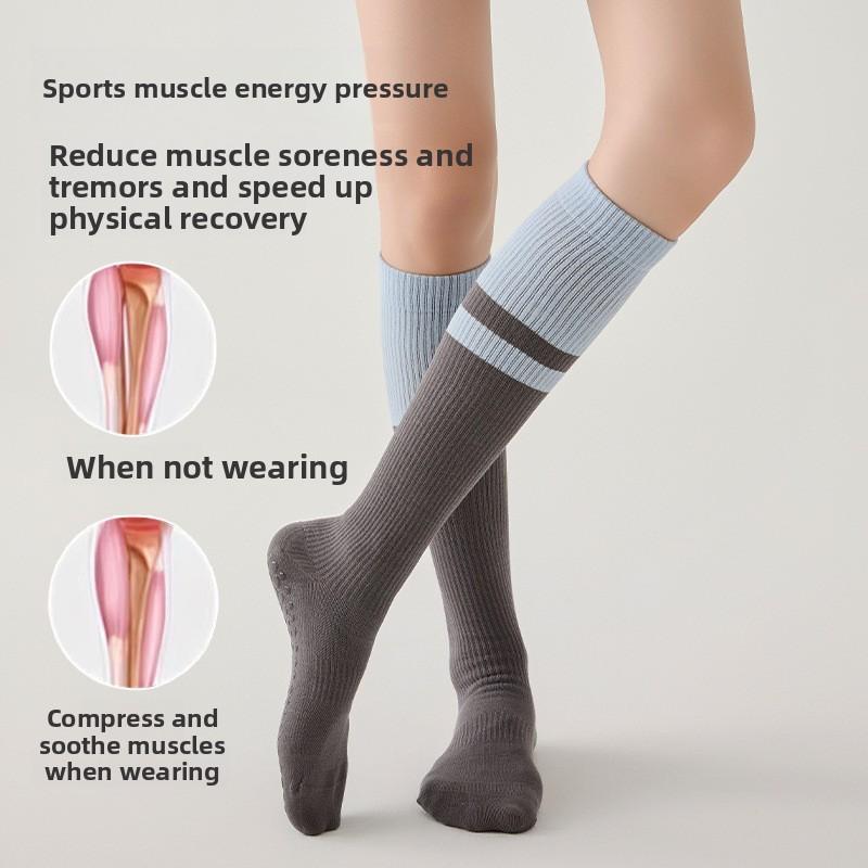 Pressure Calf Exercise Socks - Suitable for Children, for Running, Fitness, Yoga. Anti-slip Long Tube. Muscle Energy Compression. Slimming Leg Socks.