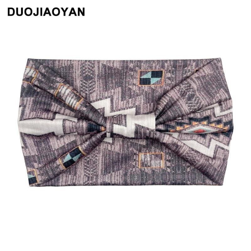 Knot Headband, Color Blocked Pattern Printed Sports Headband, Fashionable Polka Dot Wide Edge Elastic Headband