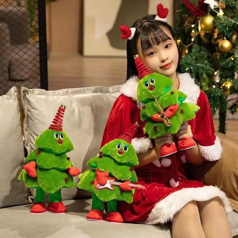 NEU Weihnachtsbaum Musik Tanzen Singen Weihnachtsbaum Puppen Weihnachtsmann Spielzeug für Heimdekoration Neujahrsgeschenke