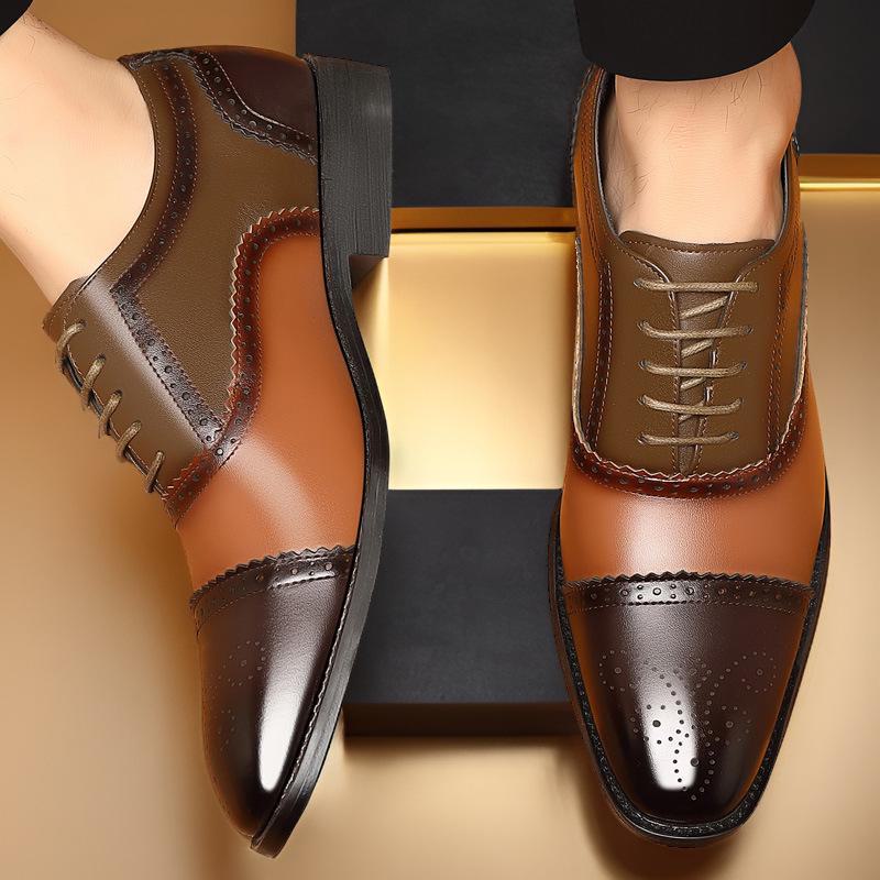 New Brogue Leather Men's Shoes - Stylish, Breathable, Versatile for Business and Weddings In Spring and Autumn