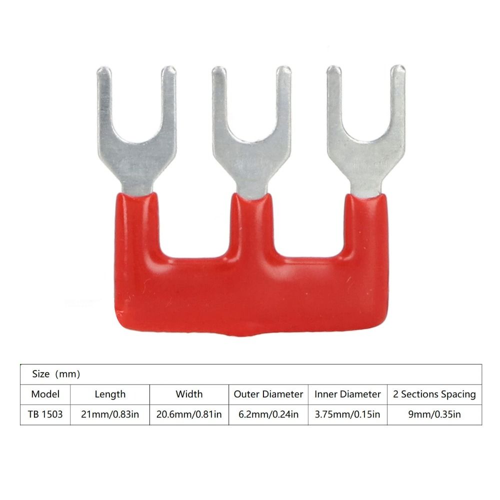 20pcs Fork Type Jumper Block Terminal Strips 400V 15A Jumper Block Workshops Fork Terminal Strip