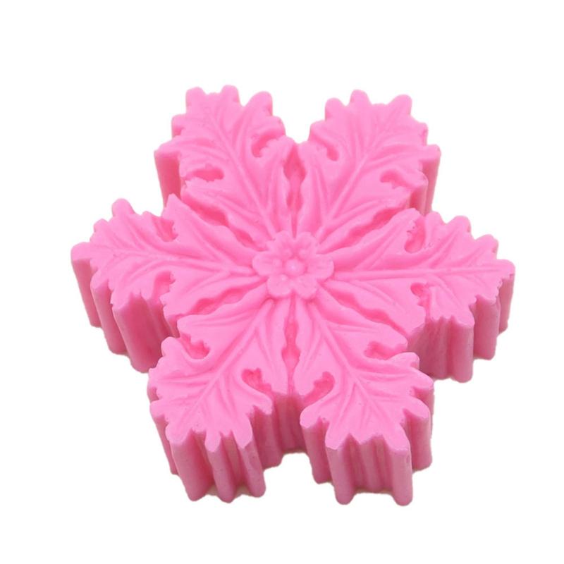 Handmade  Soap  Mold Silicone Maple Leaf Snowflake Shaped Diy Fondant Baking Cooking Cake Decorating