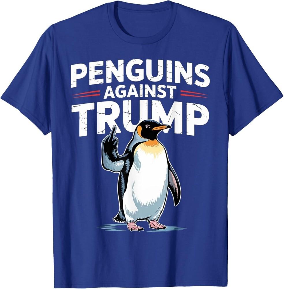 Penguin Flippers Up Resist Funny Penguins Against Trump Unisex T-Shirt