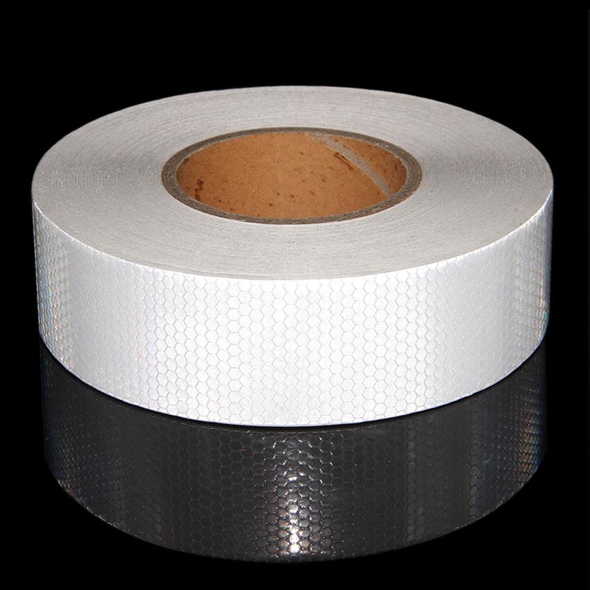 5CM*50M White Reflective Adhesive Tape Outdoor High Vis Conspicuity Safety Strip Waterproof Reflectors Car Sticker For Motorycle