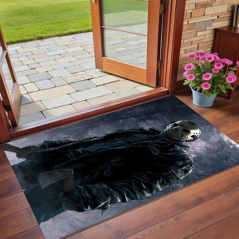 Crystal Velvet Rug Soft Non Slip Indoor Floor Mat Home DecorFriday the 13th Jason Voorhees