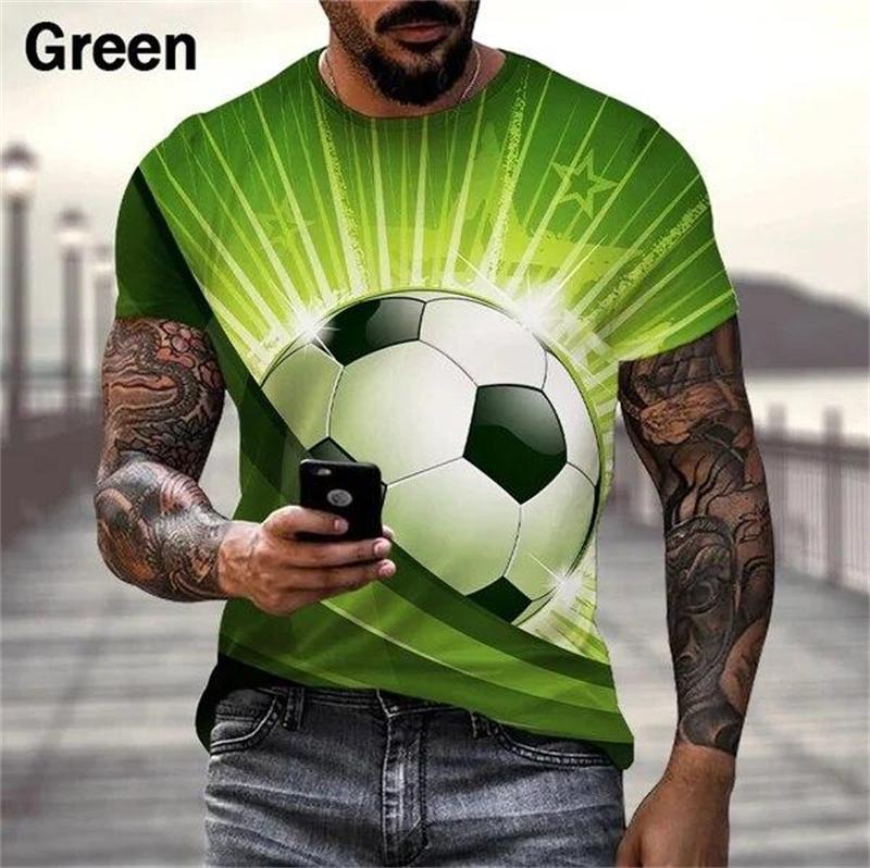 Football 3D Graphic T-Shirts Mens Womens Summer Fashion Street Hiphop TShirts Kids Funny Casual O Neck Short Sleeve Tee Tops