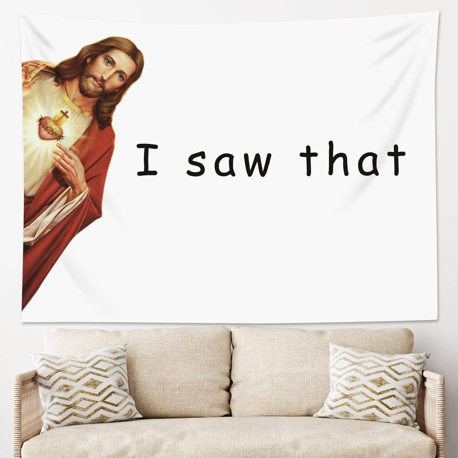 Tapestry lb funny wall of Jesus 75x100