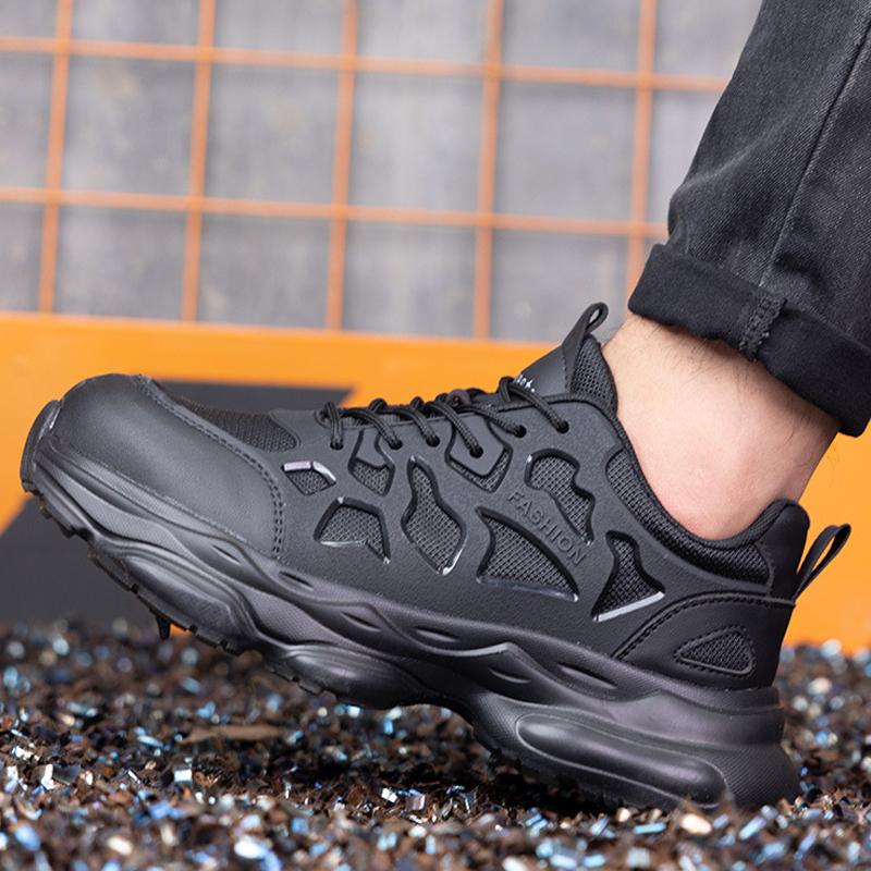 Neueste Arbeitssicherheitsschuhe für Herren Anti-Smash Anti-Puncture Arbeitssneaker Stahlkappenschuhe Leichter Komfort Schutzschuhe