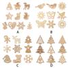 Wood Chip Xmas Tree Hanging Ornament Christmas Party Decorations Snowman Snowflake Gift Decor