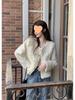 2025 Women's Chic Tweed Double-Breasted Long-Sleeve Coat for Petite (Autumn/Winter Collection)
