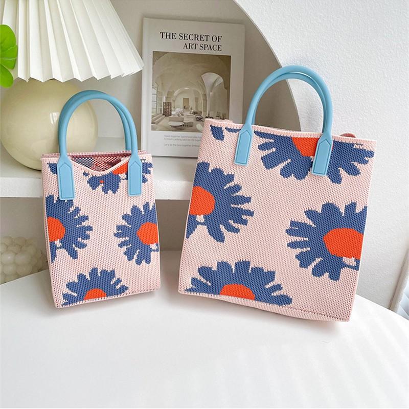 FASHION 2024 Knitted Mini Cross-Body Mobile Phone Bag Korean Versatile Student Commute Shoulder Bag Square Small Purse Handbag For Women