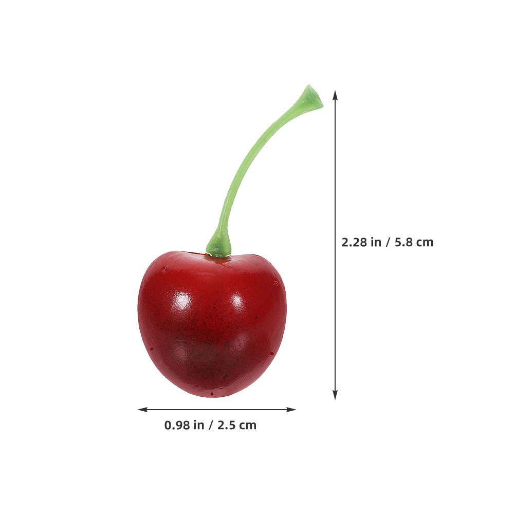 45 Stück Realistisches Künstliches Kirschen-Set Lebensechte Mini-Fruchtdekorationen für Zuhause Küche Esszimmer Auslage Fotografie Requisiten other red