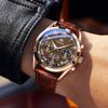 OLEVS Men's Lightweight Waterproof Analog Quartz Wristwatch Brown