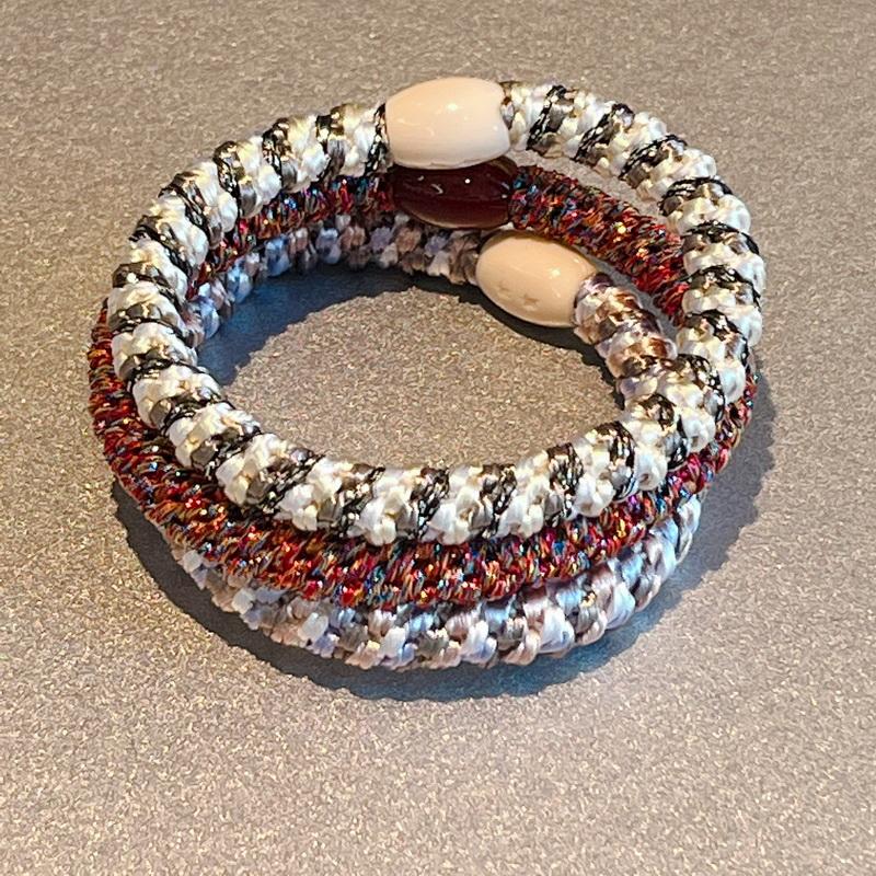 3 Stück/Set Damen Mode Golddraht Haargummis Elastische Spiralhaargummis Für Mädchen Haarspangen Scrunchie-Accessoires Knekkies