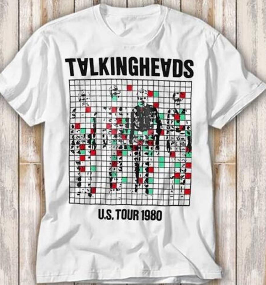

HOT Talking Heads US tour white T-shirt Cotton Unisex S-5Xl JJ2908 Unisex T-Shirt L