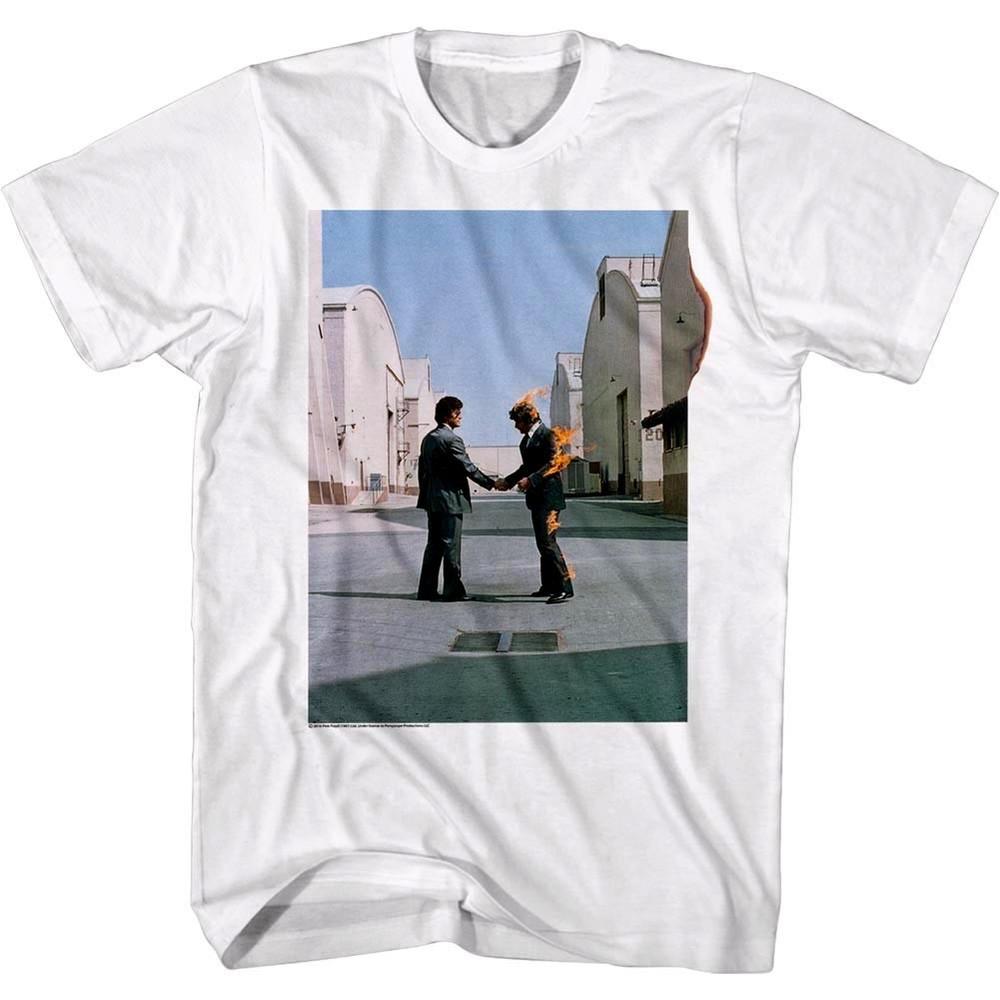 

Pink Floyd Wish You Were Here Album Cover Men s T Shirt Fire Handshake Concert 4XL