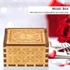Wooden Music Box Retro Manual Carved Music Box Household Decor Hand Cranked Music Box Queen Decorative Music Box Exquisite Gifts