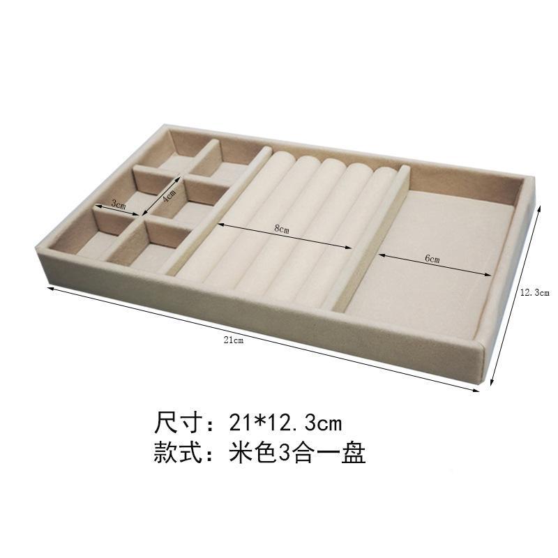 Jewelry Storage Box Earring Ring Necklace Brooch Holder Flannelette Jewelry Display Box Necklace Classification Organizer