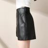 High Waist PU Leather Shorts - 2023 Autumn/Winter Slim Fit, Wide Leg Boot Cut, Loose Outerwear, Black
