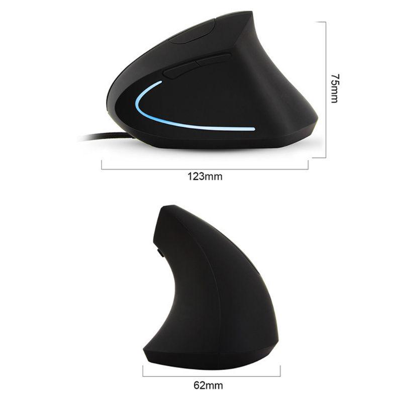 Right Hand Wired Vertical Mouse Optical Ergonomic Design for Desktop