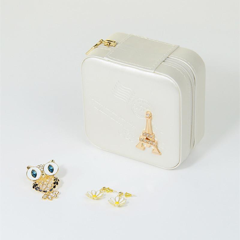 Kleine Reise-Schmuck-Organizer-Box, Kosmetik-Make-up-Organizer, Schmuckschatulle, Ohrringe, Aufbewahrungsbox, Sarg, Etui, Behälter