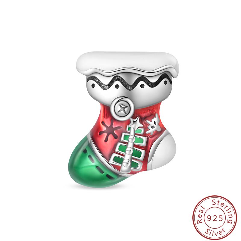 Copper Romantic Christmas Snowman Gingerbread Santa Claus Charms Bead Fit 3Mm Diy Fine Jewelry Accessories