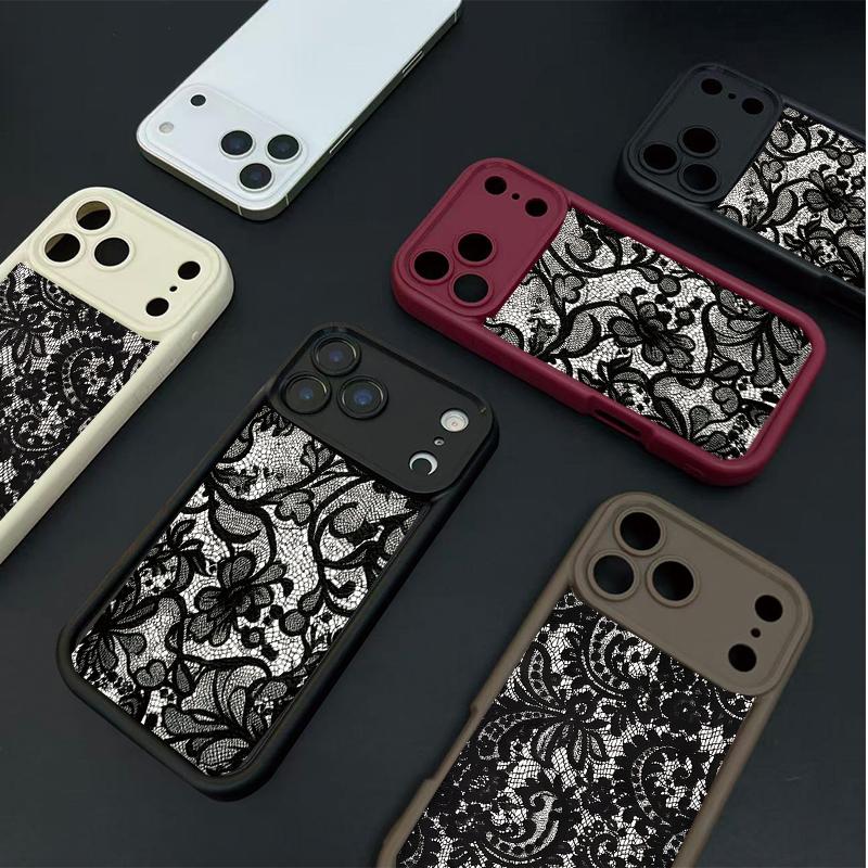 Black Lace Case For Samsung Galaxy A16 A17 A56 A55 A36 A26 A15 5G A06 A07 A54 A53 A35 A34 A52 A33 A23 A24 A25 A14 A05S A04E A32
