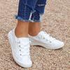 New Women'S Sports Shoes in White Snowflake Design, Easy Slip-On Casual Shoes with a Comfortable Soft Sole, Suitable for All Seasons.