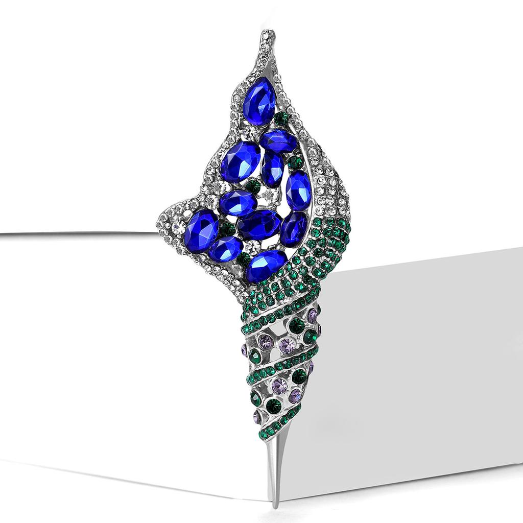 Fashion Rhinestone Conch Brooches for Women Unisex Enamel Ocean Series Pins Friend Event Party New Gifts Jewelry Decoration