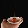 Retro Ceramic Persimmon Incense Holder - Zen Agarwood Stick Dish for Home