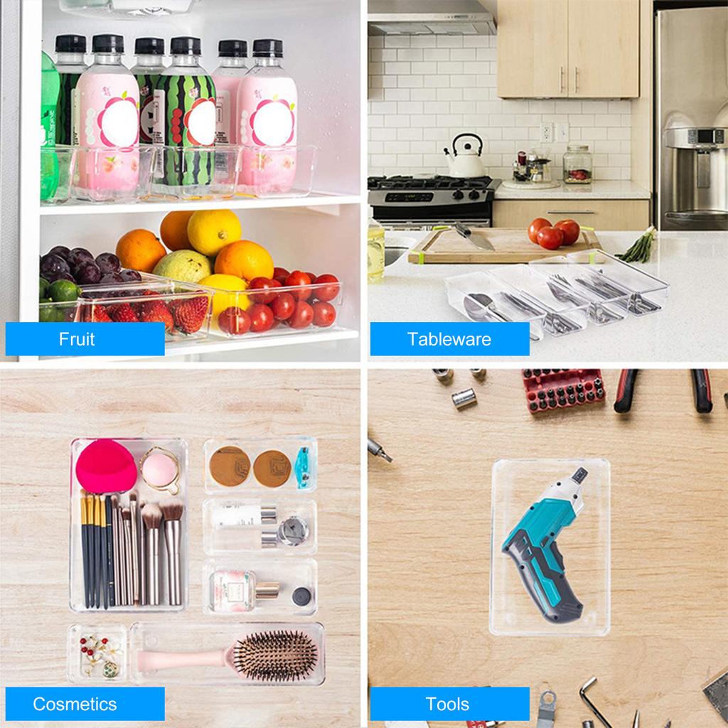 Drawer   Box 16pcs Non-slip Silicone Pads 5 Size Trays Storage for Makeup Jewelry in Bedroom   Kitchen Clear Clear