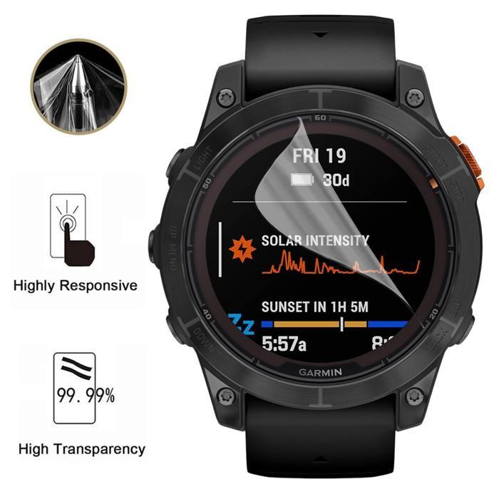 Protection écran pour Garmin Fenix 7 Pro [Pack 6] Film Plastique Protecteur Résistant Ultra Mince Phonillico