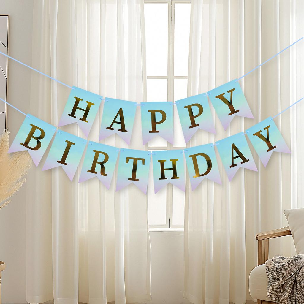 Grattis på födelsedagen Bronzing Svalstjärtsflagga Dekorativ Banner Festarrangemangstillbehör Grattis på födelsedagen Flagga