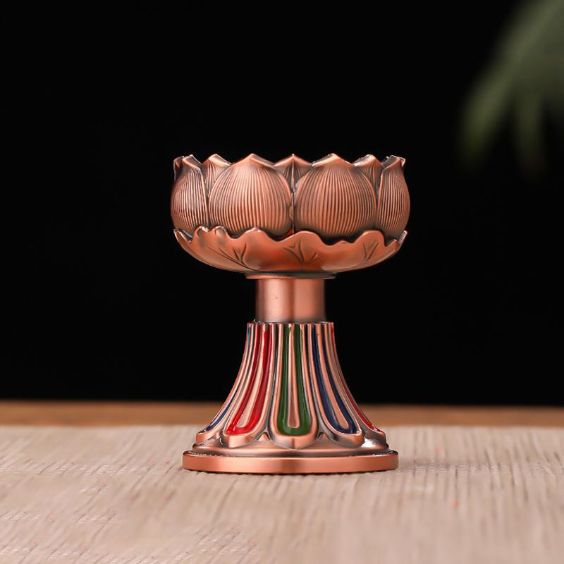 1ks Držák na ghí lampu Buddhistické potřeby Svícen Odolnost Meditace Olejová lampa Slitina Stolní dekorace Obývací pokoj