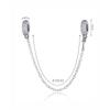 Original 100% 925 Sterling Silver Bead Charm Safety Chain Charms Crystals Beads Fit Bracelets Women Fashion DIY Jewelry