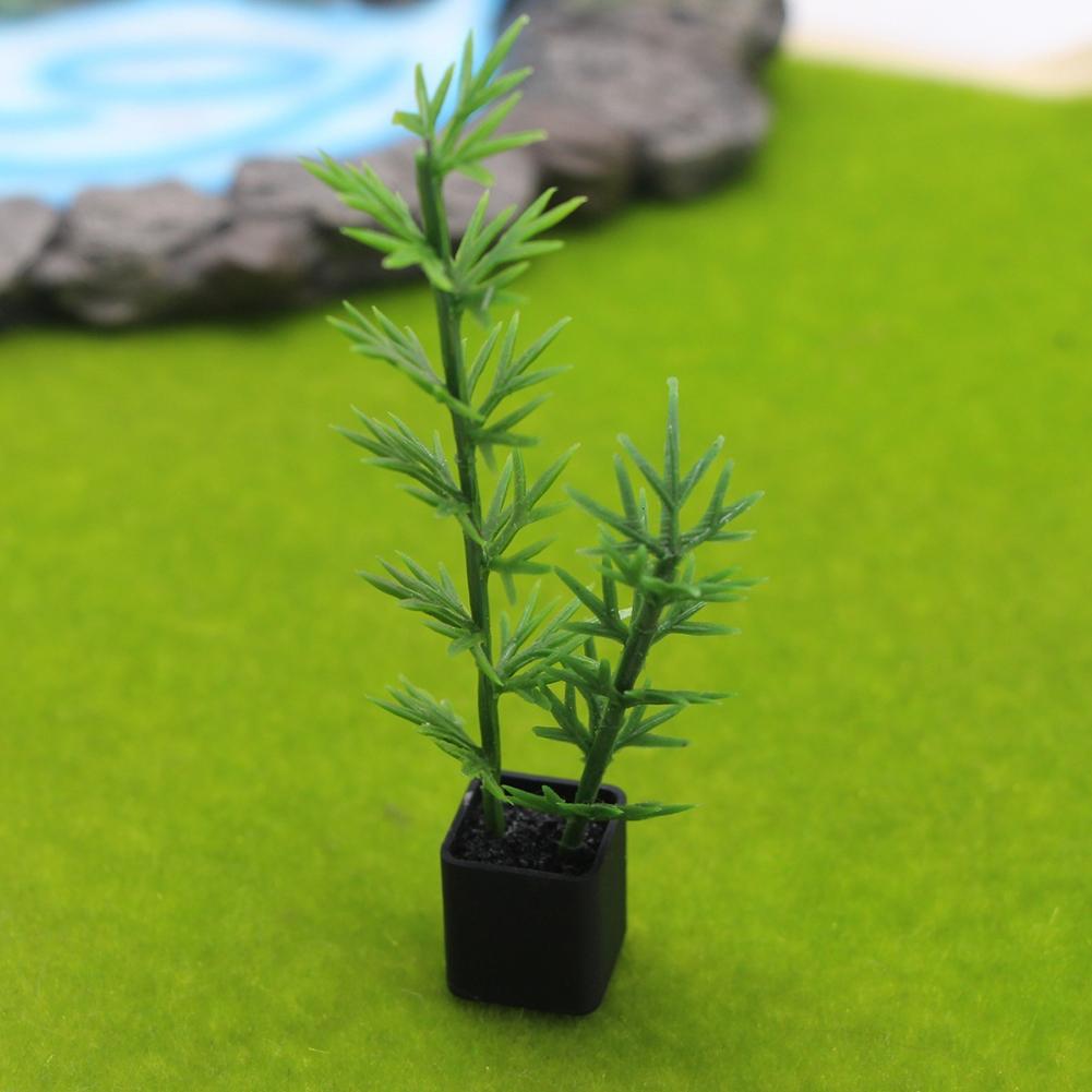 Decorative miniature artificial green plant potted for living room bedroom office landscape scenes with plastic material