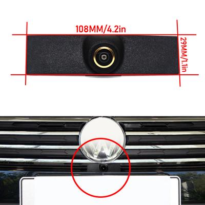 Cámara de visión frontal para estacionamiento con logotipo de coche, AHD HD CCD CVBS 1920P 170°, lente dorada, para Volkswagen, VW Touareg 7P, accesorios