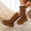 Fleece and Thicker Two Wear Thick-soled Snow Boots for Women's Winter New Northeast Cotton Shoes, Long Boots But Knee Fluffy Shoes