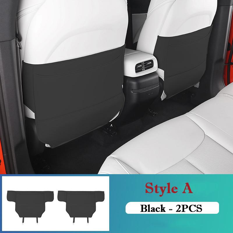 For Xpeng G6 2024 Leather Seat Back Kick Protector Waterproof Armrest Box Anti Kick Pad Seat Cover with Storage Bag