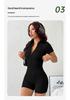 Seamless Cross-Zip Short Sleeve Yoga Jumpsuit
