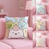 Kissenhülle Plüschstoff Weich Zweiseitig Bedruckt Sofa Warm Winter Zuhause Geschenk Kissenbezug Niedlich S-Sumikko G-Gurashi