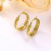 European Luxury Geometric Wheat Ear Stainless Steel Earrings for Women
