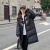 Horn button down cotton jacket mid-length cotton jacket women's winter 2025 new loose warm thickened padded jacket jacket