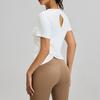 Women's Cross-Back Yoga Shirt Short-Sleeved Tennis Top