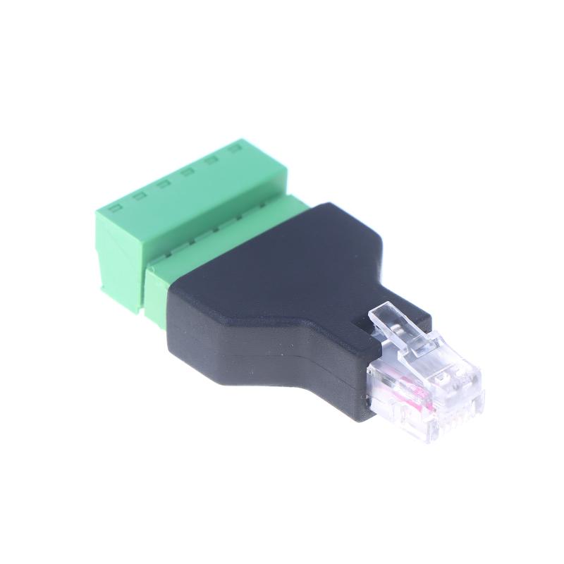 1Pc Cctv Adapter Connector Ethernet Male Plug To Screw Terminal Block 6 Pin With Terminal Plug Splitter Rj12 6P6C