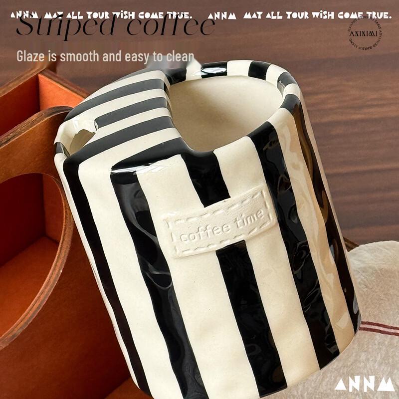 HX Vintage Striped Ceramic Coffee Mug