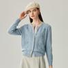 Zhaojun Women's Embroidered Thickened Cashmere Cardigan