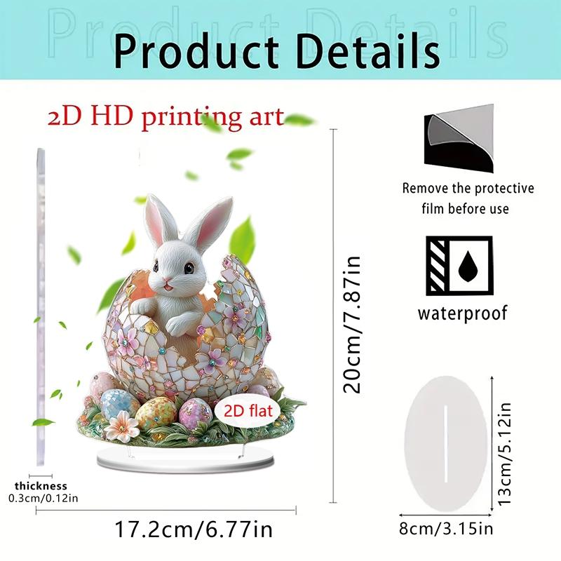 

2D Easter Egg Decoration Decoration Home Holiday Decoration Acrylic Tabletop Decoration Christmas Ornament Packs